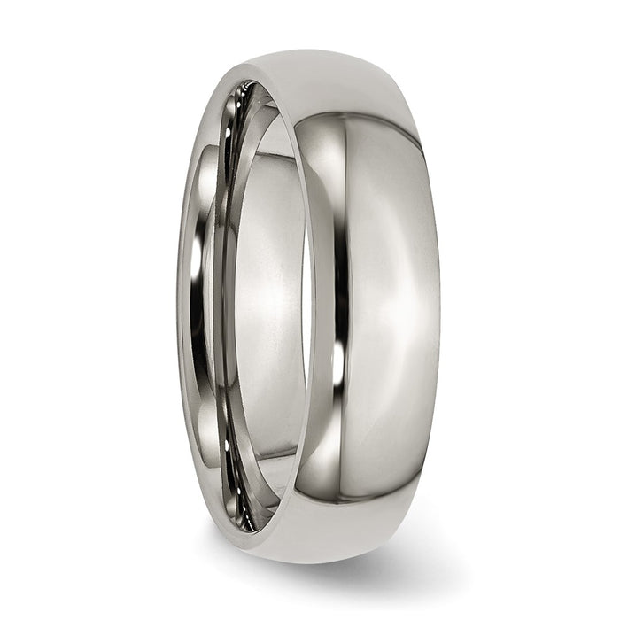 Buy Affordable 6mm Chisel Polished Titanium Half-Round Band - Luxury Style!-4