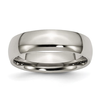 Buy High-Quality 6mm Polished Titanium Half-Round Band - Stylish Value Ring