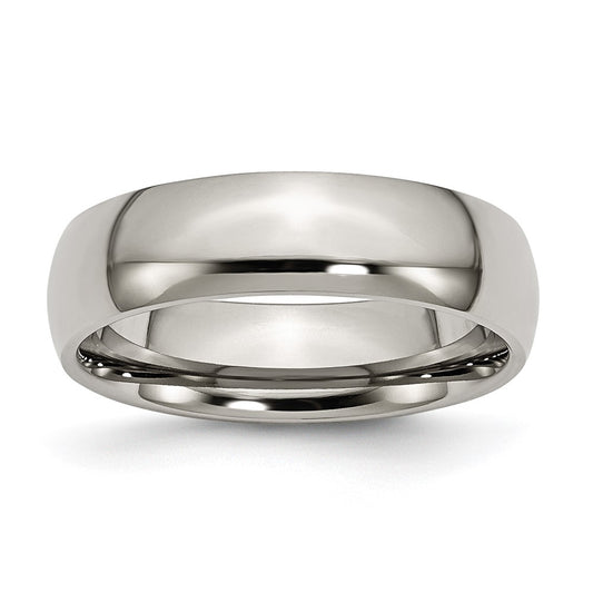 Buy High-Quality 6mm Polished Titanium Half-Round Band | Stylish Value Ring