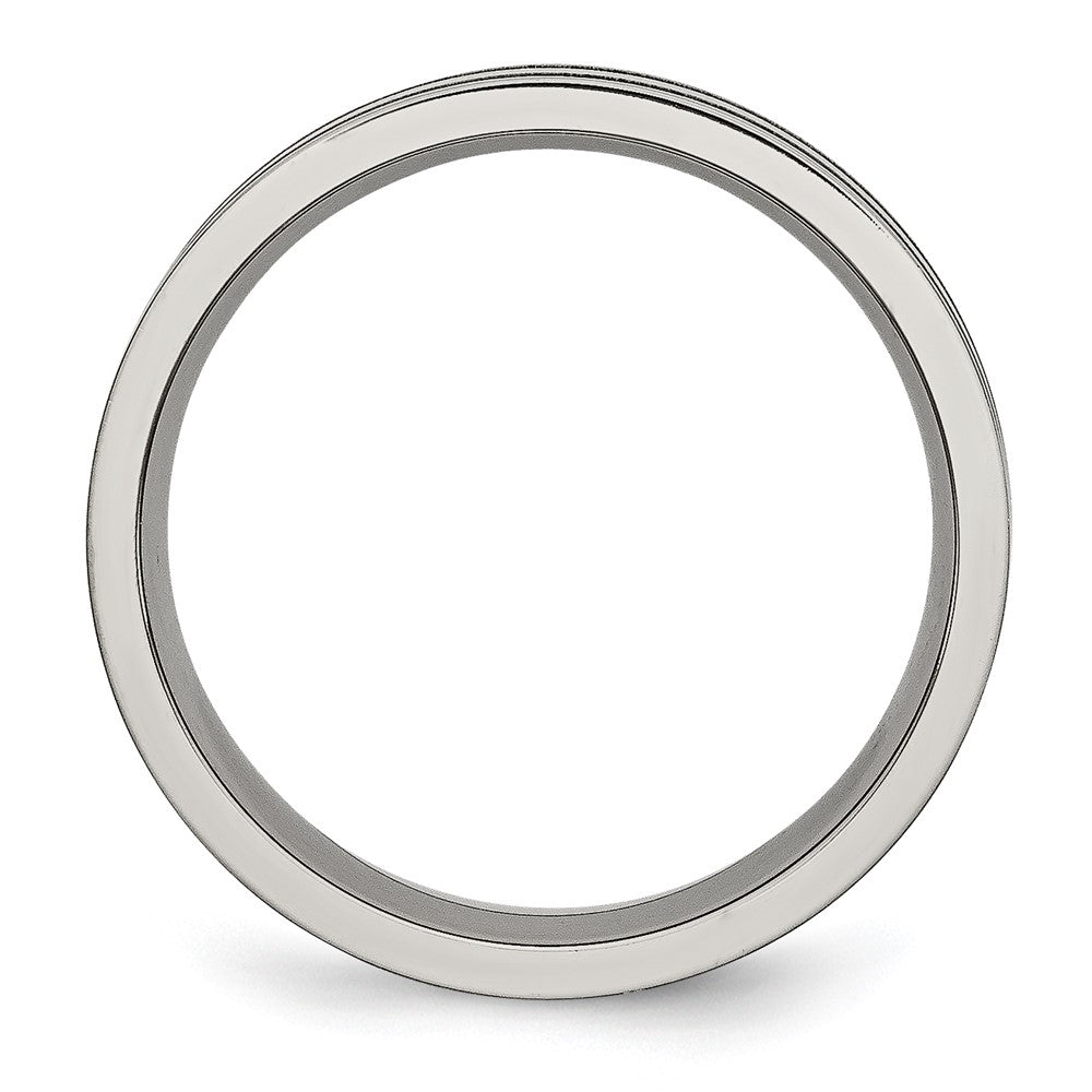 Buy Exclusive 6mm Grooved Band in Brushed & Polished Titanium - Stylish Value!