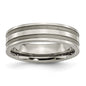 High-Quality Chiseled Titanium 6mm Grooved Band - Stylish Brushed Finish-3