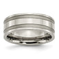 Exclusive 8mm Grooved Band in Brushed & Polished Titanium - Stylish Value!-12