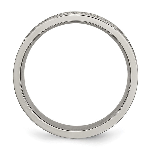 6mm Polished Titanium Chisel Band with Celtic Knot