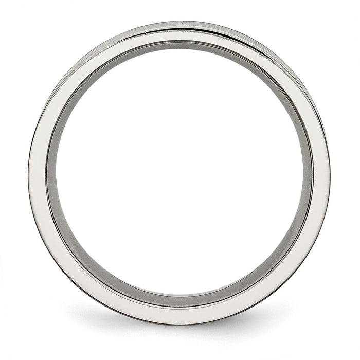 Buy Stylish 6mm Polished Black Enamel Flat Band in Chisel Titanium-2