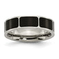 Shop Stylish Polished Black Enamel 6mm Flat Band in Chisel Titanium - Luxury Quality-2