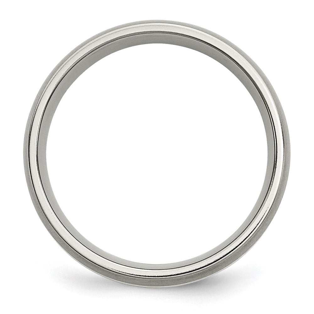 Buy Stylish 6mm Brushed Titanium Chisel Band with Sterling Silver Inlay