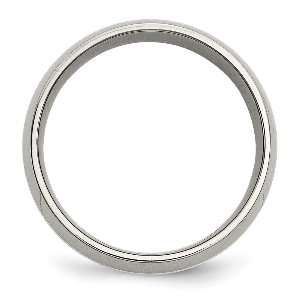 Exclusive 8mm Polished Titanium Chisel Band with Sterling Silver Inlay