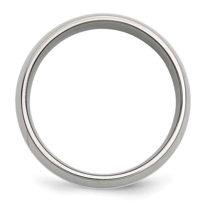 Exclusive 8mm Polished Titanium Chisel Band with Sterling Silver Inlay-2