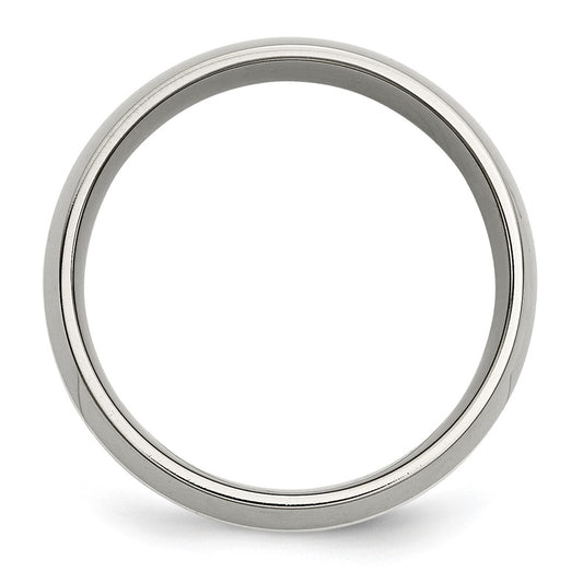 Buy Stylish 8mm Titanium Chisel Band with Sterling Silver Inlay - Luxury Finish