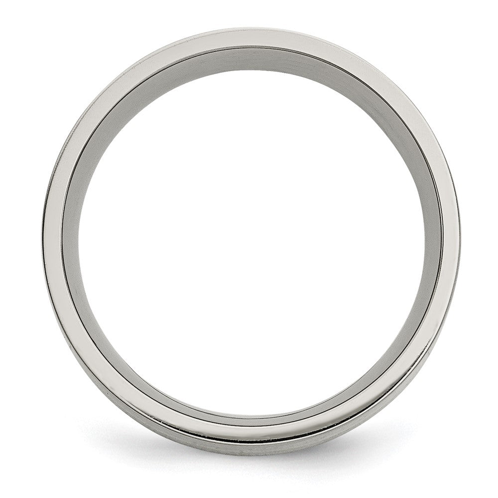 High-Quality 8mm Titanium Brushed Flat Band with 14K Gold Inlay - Stylish Value