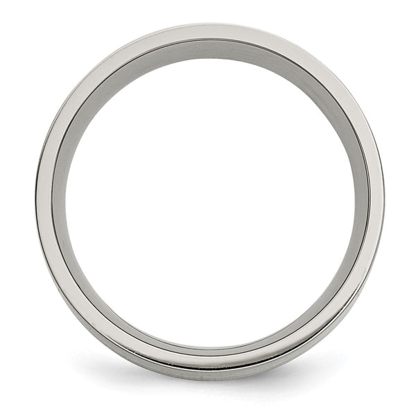 8mm Flat Band in Brushed Titanium with 14K Gold Inlay