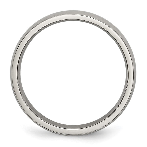 4mm Polished Titanium Half-Round Band Ring