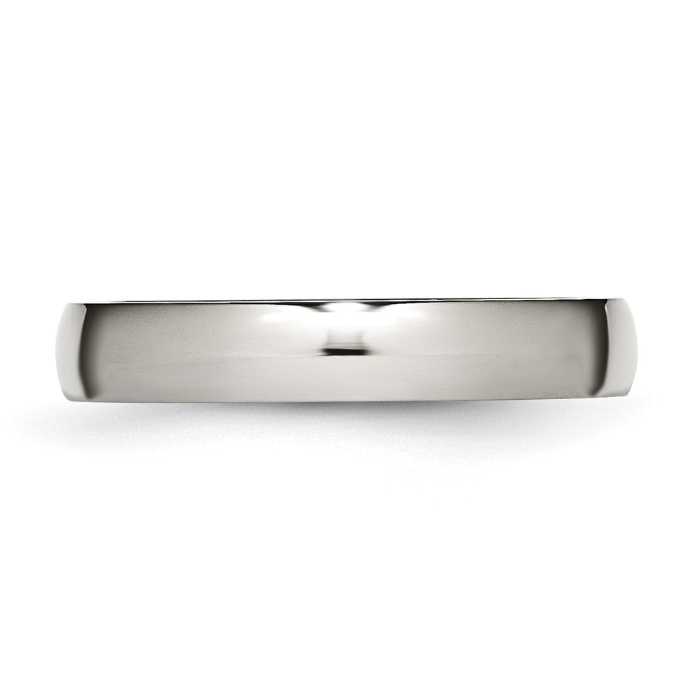 Buy High-Quality 4mm Polished Titanium Half-Round Band | Affordable Luxury Ring