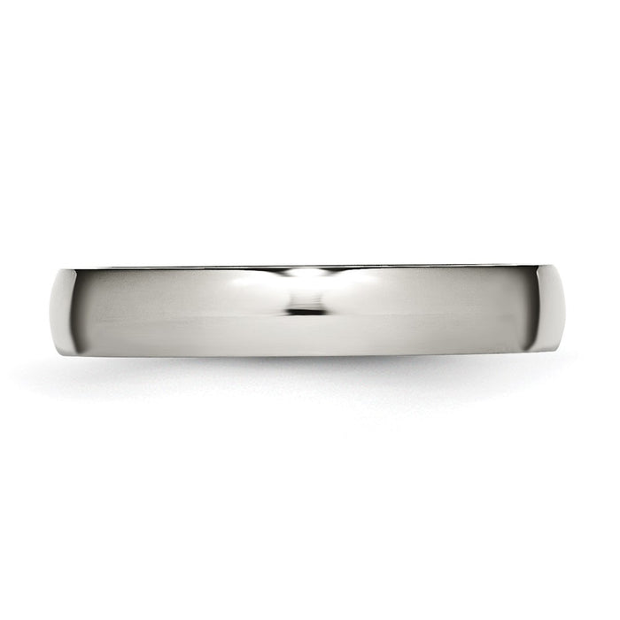 Buy High-Quality 4mm Polished Titanium Half-Round Band | Affordable Luxury Ring-3