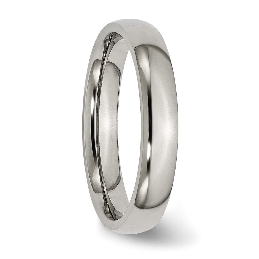 Buy High-Quality 4mm Polished Titanium Half-Round Band | Affordable Luxury Ring