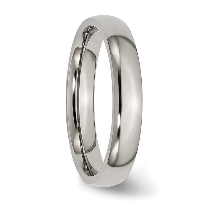 Buy High-Quality 4mm Polished Titanium Half-Round Band | Affordable Luxury Ring-4