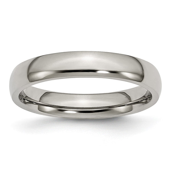 4mm Polished Titanium Half-Round Band Ring