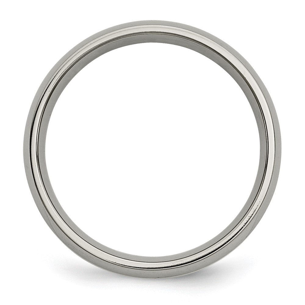 Buy Stylish 5mm Polished Titanium Chisel Band with 14K Gold Inlay