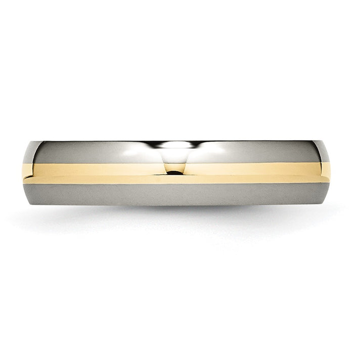 Exclusive Chiseled Titanium Band 5mm with 14K Gold Inlay - Stylish Value!-3