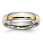 Buy Exclusive 5mm Chiseled Titanium Band with 14K Gold Inlay - Affordable Luxury-2