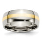 Buy Stylish 8mm Chiseled Titanium Band with 14K Gold Inlay - Luxury Finish-10