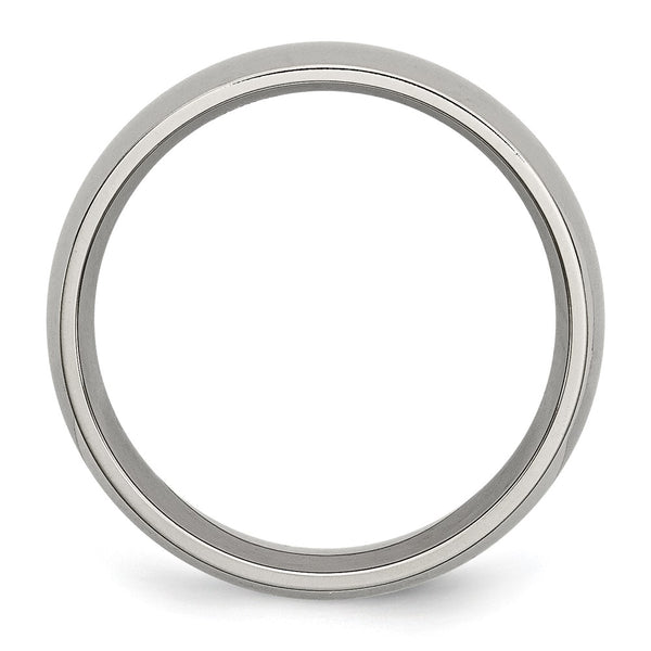 7mm Polished Titanium Half-Round Band