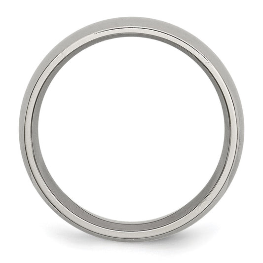 Buy Exclusive 7mm Polished Titanium Half-Round Band | Stylish & Durable Design