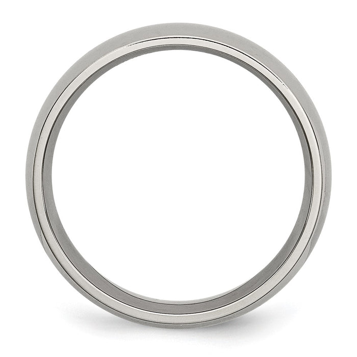 Buy Exclusive 7mm Polished Titanium Half-Round Band | Stylish & Durable Design-2