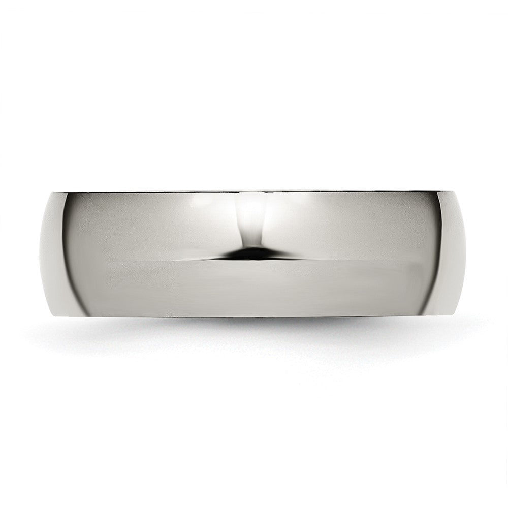 Buy Exclusive 7mm Polished Titanium Half-Round Band | Stylish & Durable Design