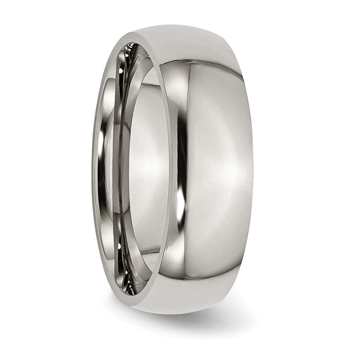 Buy 7mm Polished Titanium Half-Round Band | Stylish & Affordable Quality!-4