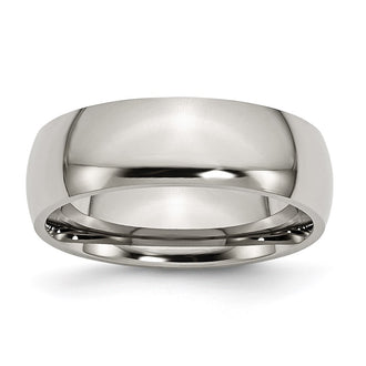 High-Quality 7mm Polished Titanium Half-Round Band | Stylish and Affordable Design