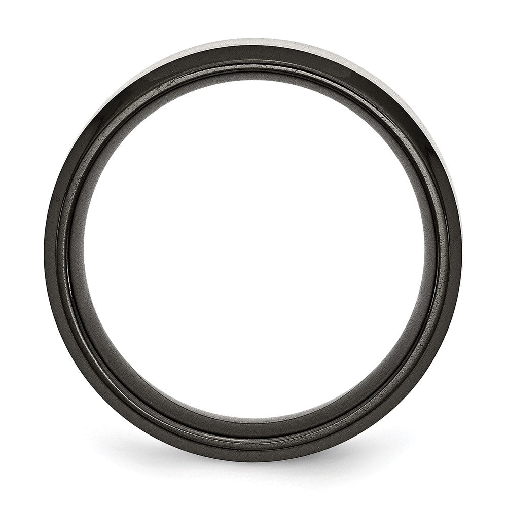 High-Quality 8mm Titanium Chisel Beveled Edge Band - Stylish Black IP Coating