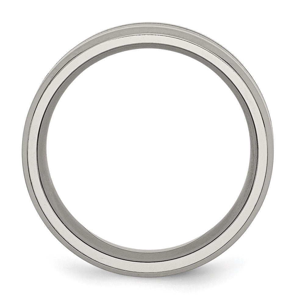 Shop Exclusive 8mm Polished Black Enamel Band in Chisel Titanium - Stylish Value!