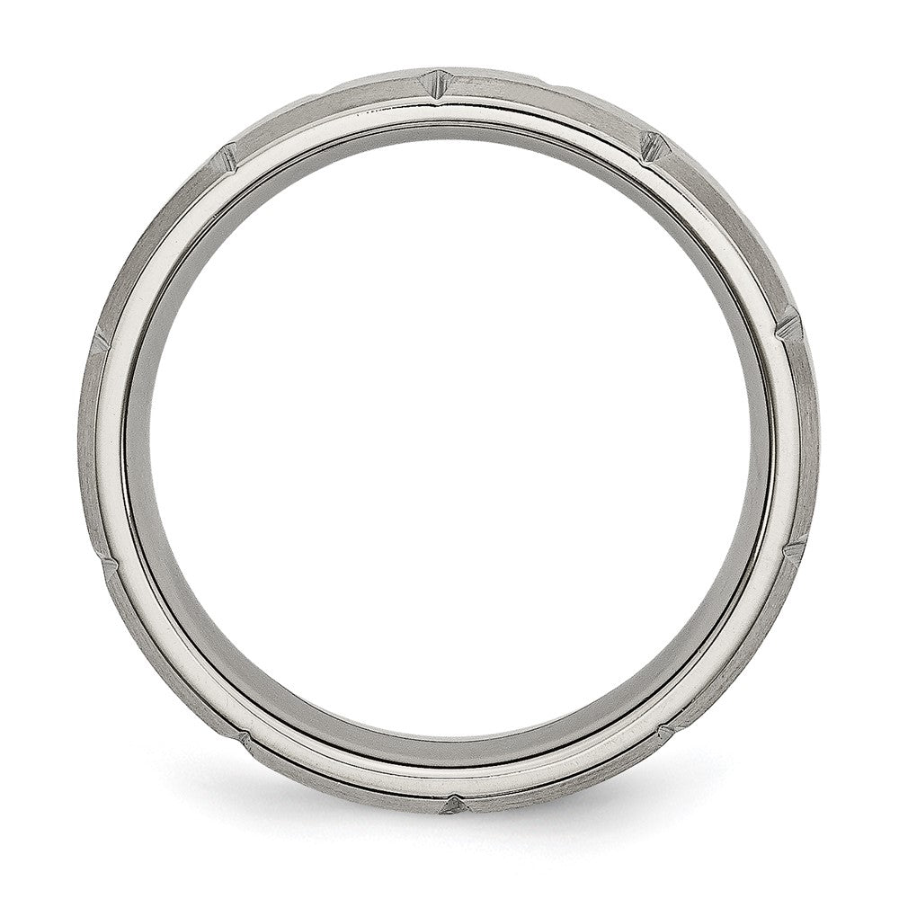 High-Quality Chisel Titanium Brushed 6mm Beveled Edge Ring - Stylish Value Piece