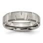 High-quality Brushed Titanium Chisel Ring - 6mm Beveled Edge, Stylish Value-1