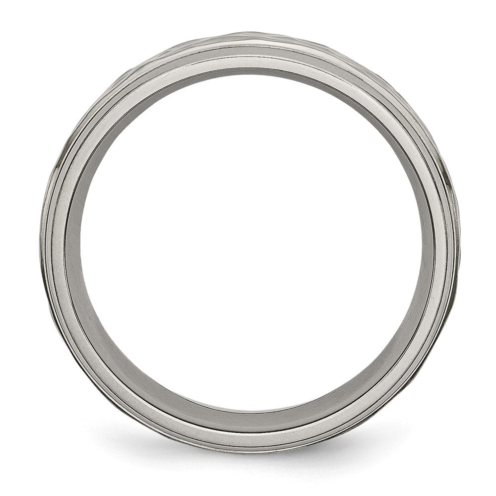 High-Quality 7mm Grooved Edge Titanium Chisel Band | Stylish & Affordable Price