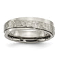 Buy Stylish Chiseled Titanium Ring 6mm Textured Edge - Luxury Finish-4