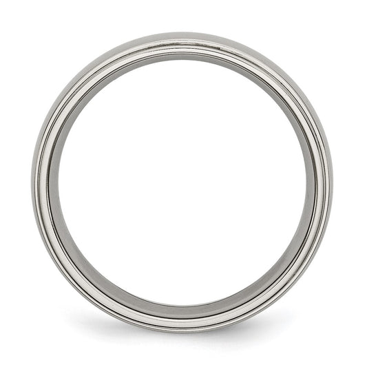 Buy Stylish 6mm Polished Titanium Chisel Ring - Exclusive Design & Quality