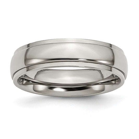 Buy Stylish 6mm Polished Titanium Chisel Ring - Exclusive Design & Quality