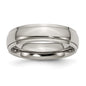 Buy Stylish 6mm Chisel Titanium Polished Ring with Textured Edge - Luxury Value-10