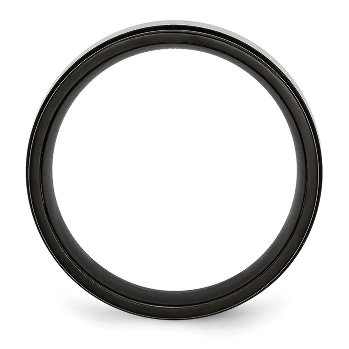 High-Quality 8mm Titanium Chisel Beveled Edge Band with Stylish Black IP Coating-2