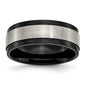Buy Stylish 8mm Brushed Titanium Chisel Band with Black IP Coating-2