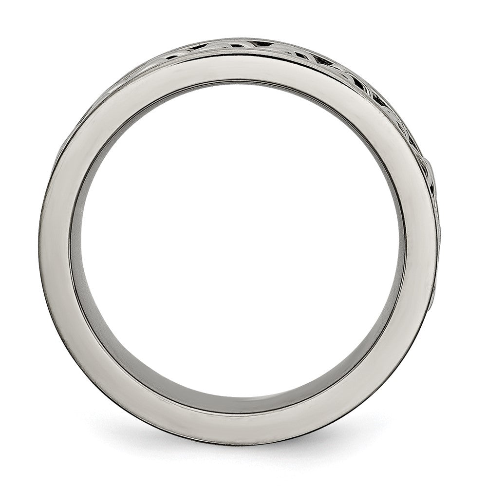 Buy Stylish Brushed Titanium 7mm Chain Inlay Band - Luxury Design by Chisel