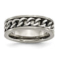 Buy Exclusive 7mm Chisel Titanium Brushed Inlay Ring - Stylish & Durable-5