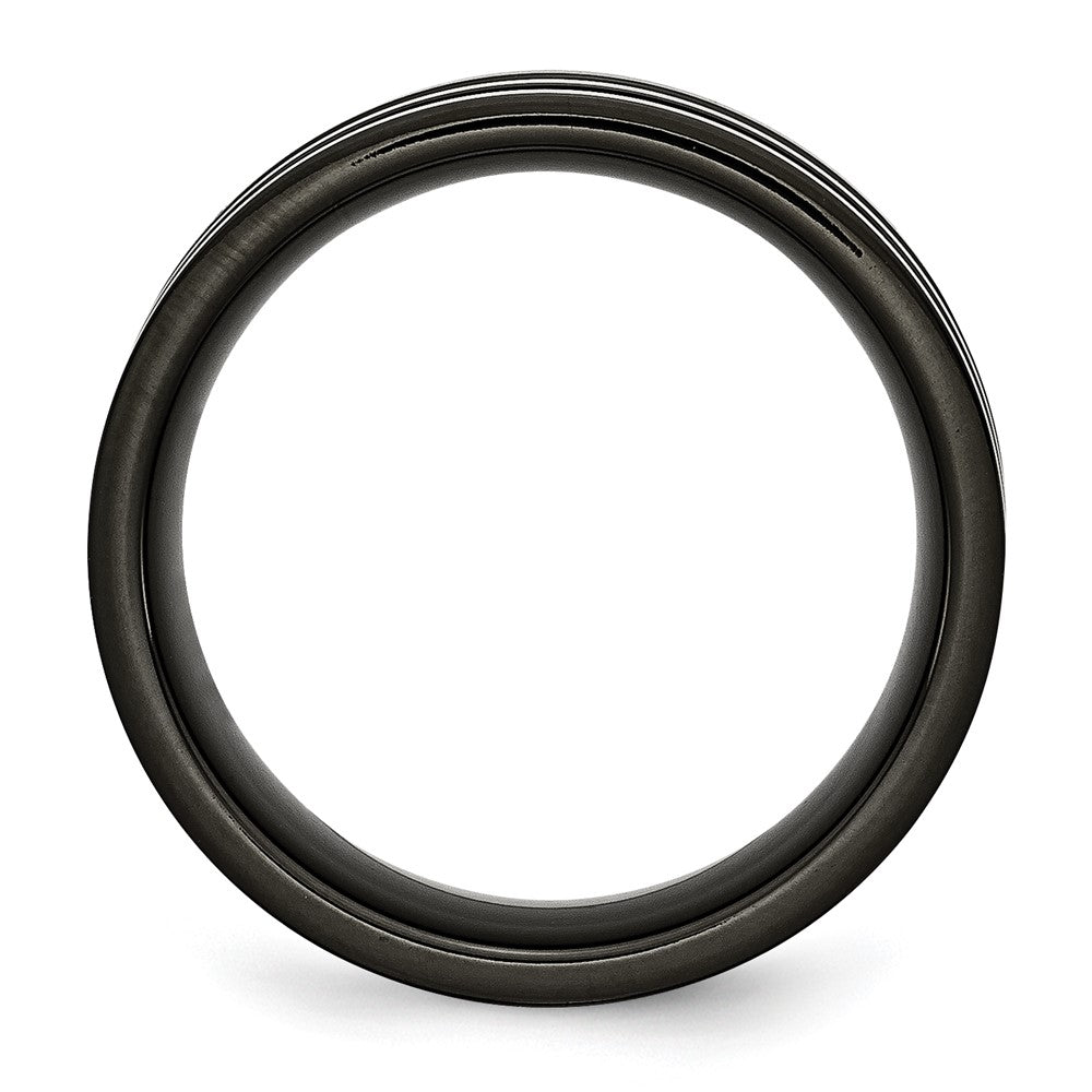 High-quality 8mm Titanium Band with Black IP Finish & Carbon Fiber Inlay