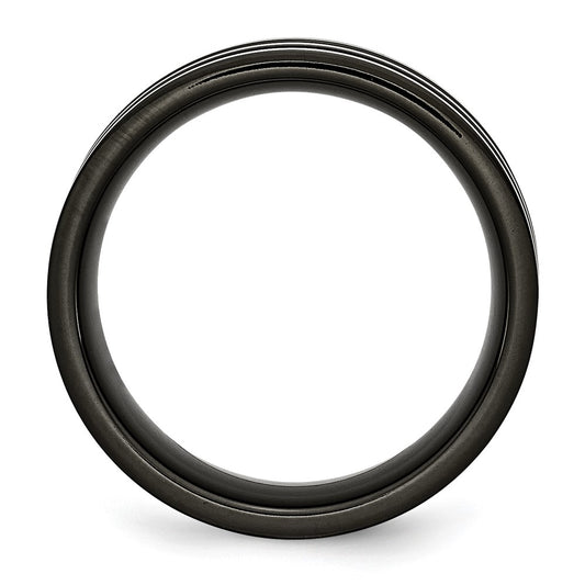 High-quality 8mm Titanium Band with Black IP Finish & Carbon Fiber Inlay