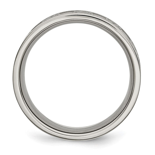 Buy Stylish Titanium Chisel 8mm Brushed Center Band with Scroll Design