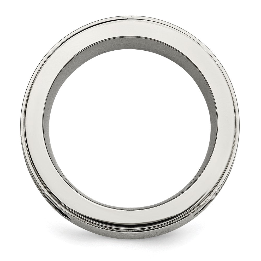 High-quality Chisel Titanium 10mm Band with 1/20 Carat Diamonds - Stylish Look!