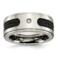 Shop High-Quality Chisel Titanium 10mm Band with 1/20 Carat Diamonds - Stylish Value!-2