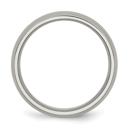 Buy Exclusive 6mm Brushed Titanium Chisel Half-Round Band | Stylish Value